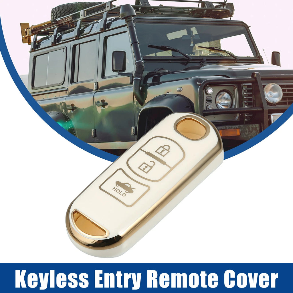 3-Button Keyless Remote Cover TPU for Mazda 2 3 6 CX3 CX4 CX5 (White)
