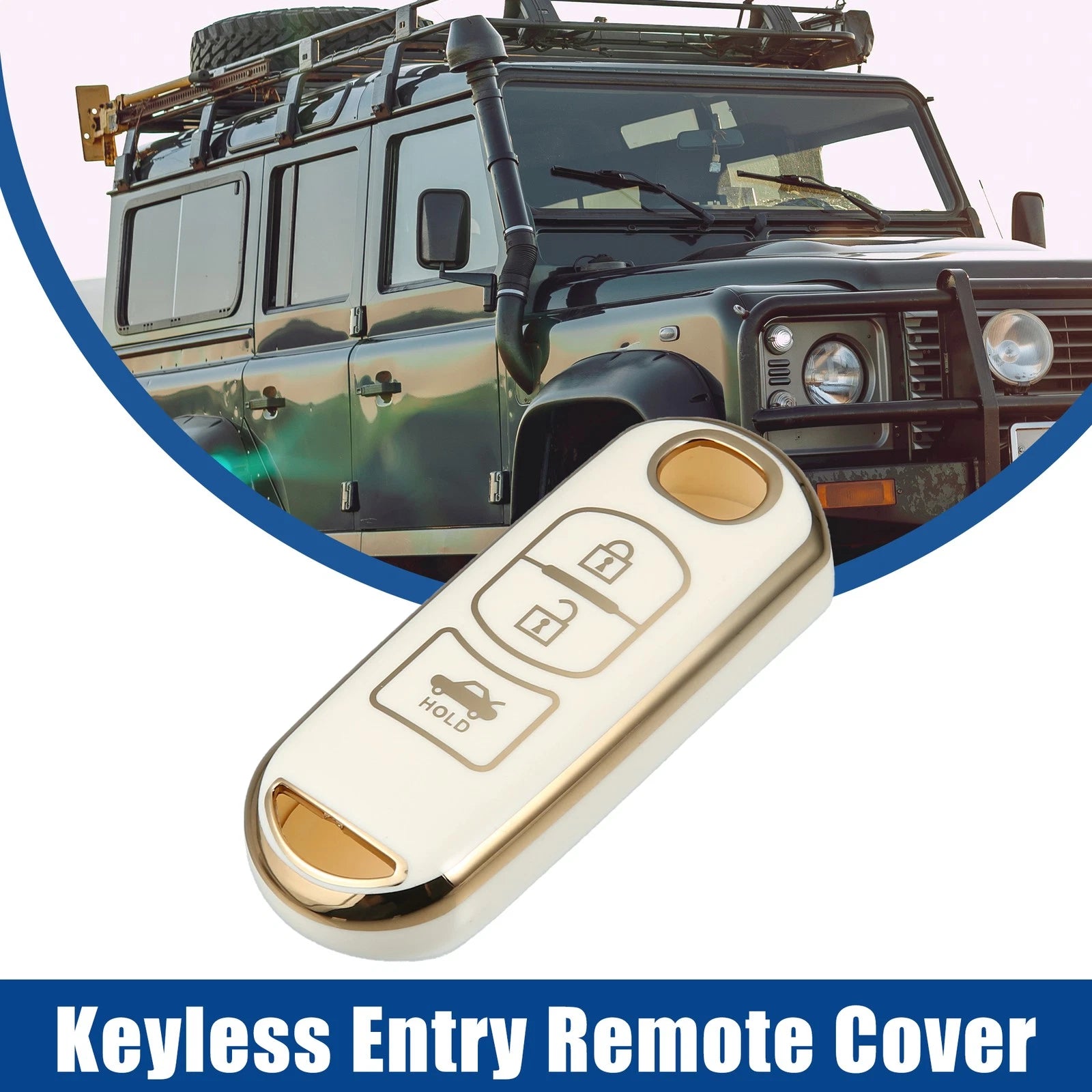 3-Button Keyless Remote Cover TPU for Mazda 2 3 6 CX3 CX4 CX5 (White)
