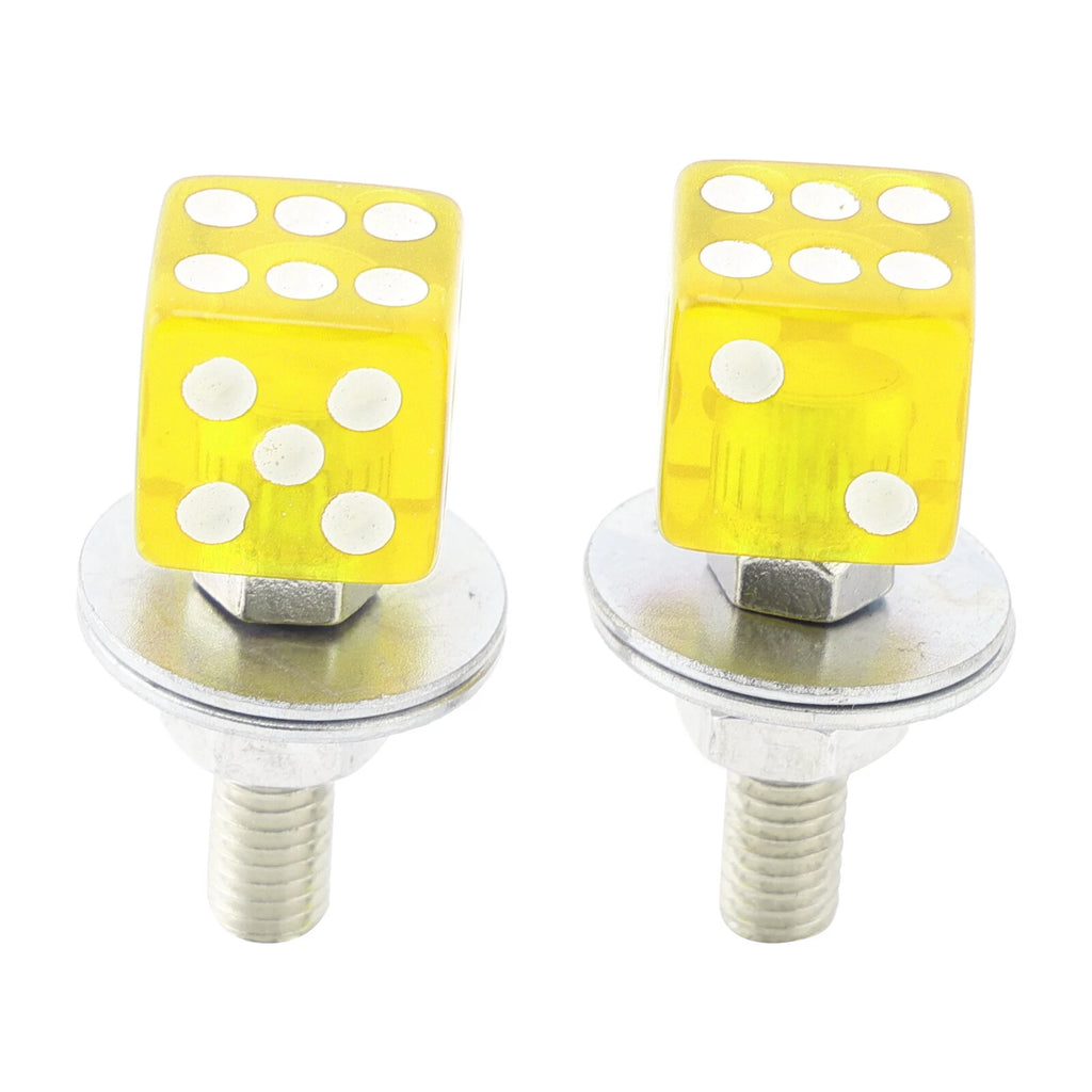 2X Custom DICE License Plate Bolt Screws for Motorcycle Chopper Bobber