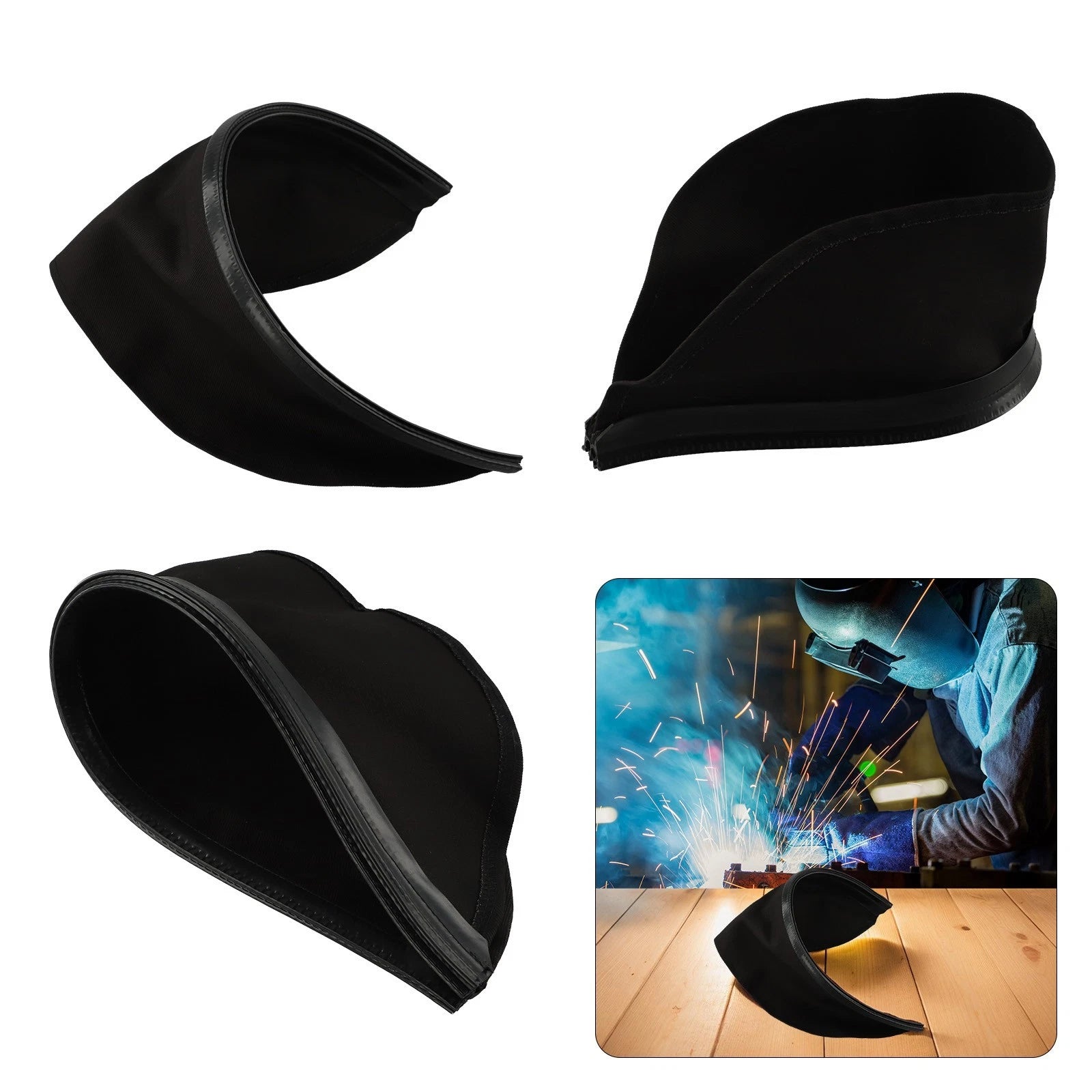 Pressure Fit Silicone Seal Bib for Welding Helmet (Full Front Neck Coverage)