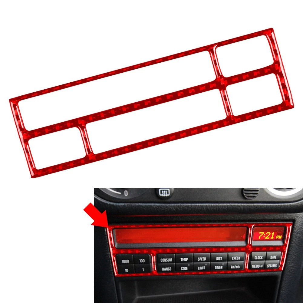 Carbon Fiber Red CD Button Panel Cover Trim for BMW 3 Series E36 (1991–1999)