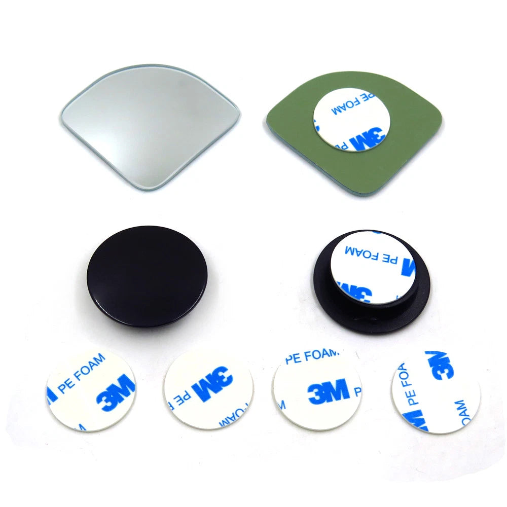 2 Pack Adjustable Blind Spot Side Mirror Stick On Glass for Universal Fit