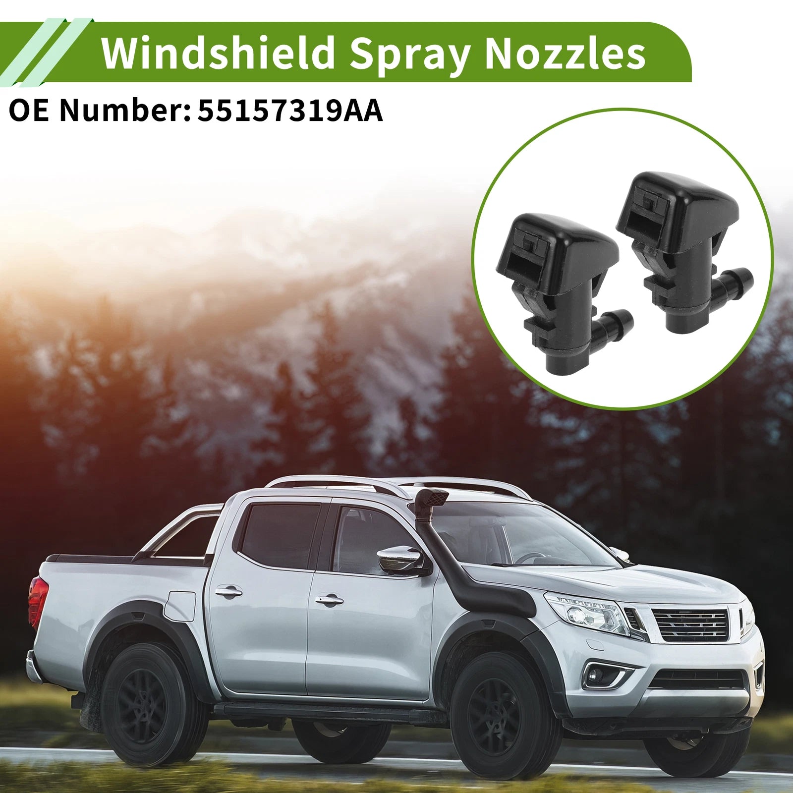Windshield Washer Nozzle Set for Jeep (No. 55157319AA)