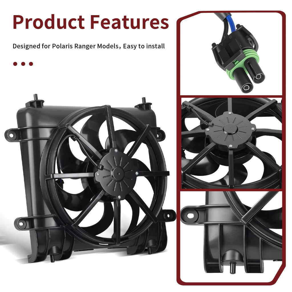 Radiator Fan Assembly for Polaris Ranger 570 900 1000 1000D XP (2015–2023)