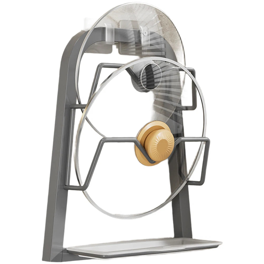 Wall Mounted Pot Lid Rack Organizer - Space Saving Kitchen Solution