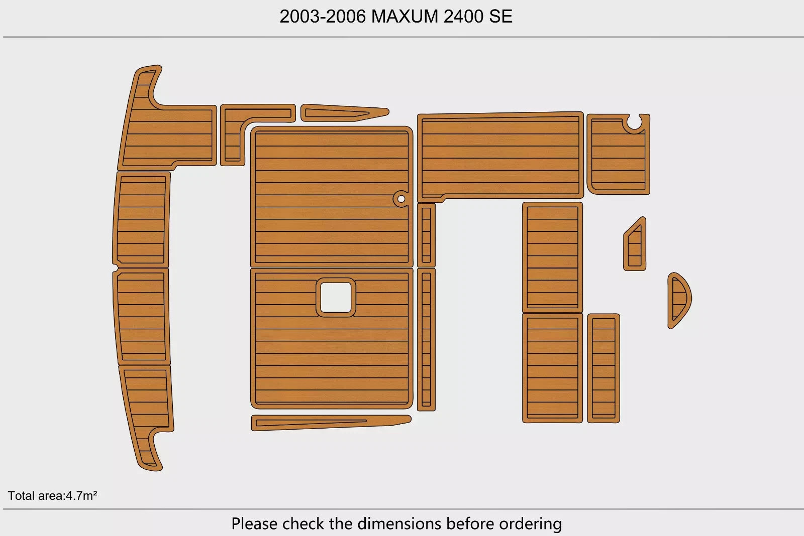 EVA Foam Faux Teak Deck Floor for Maxum 2400 SE (2003–2006)