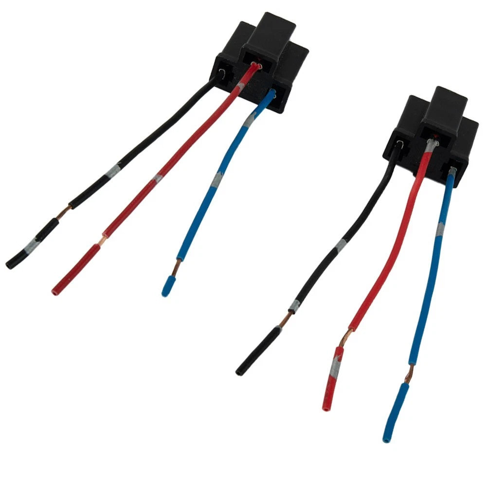 2X H4 3-Pin Headlight Bulb Holder Connector for
