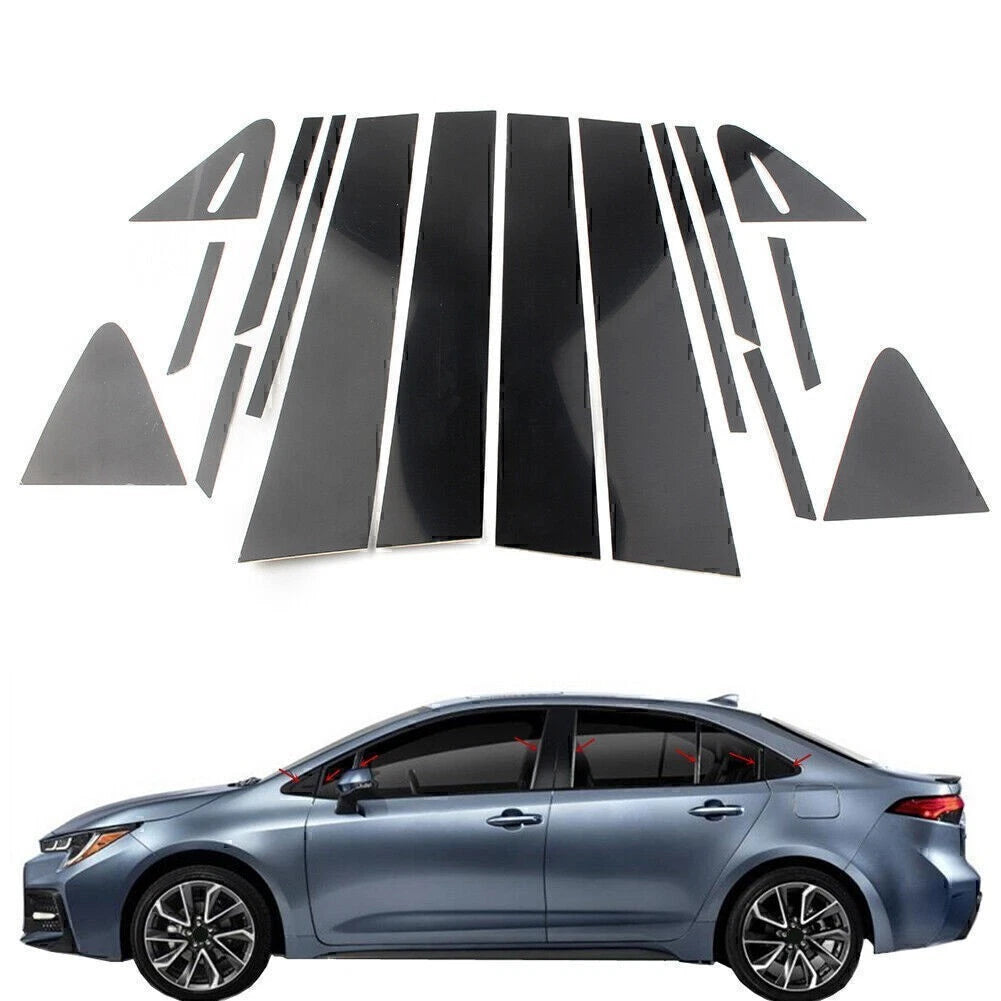 16PC Door Trim Pillar Posts Kit for Toyota Corolla (2020–2022) Black