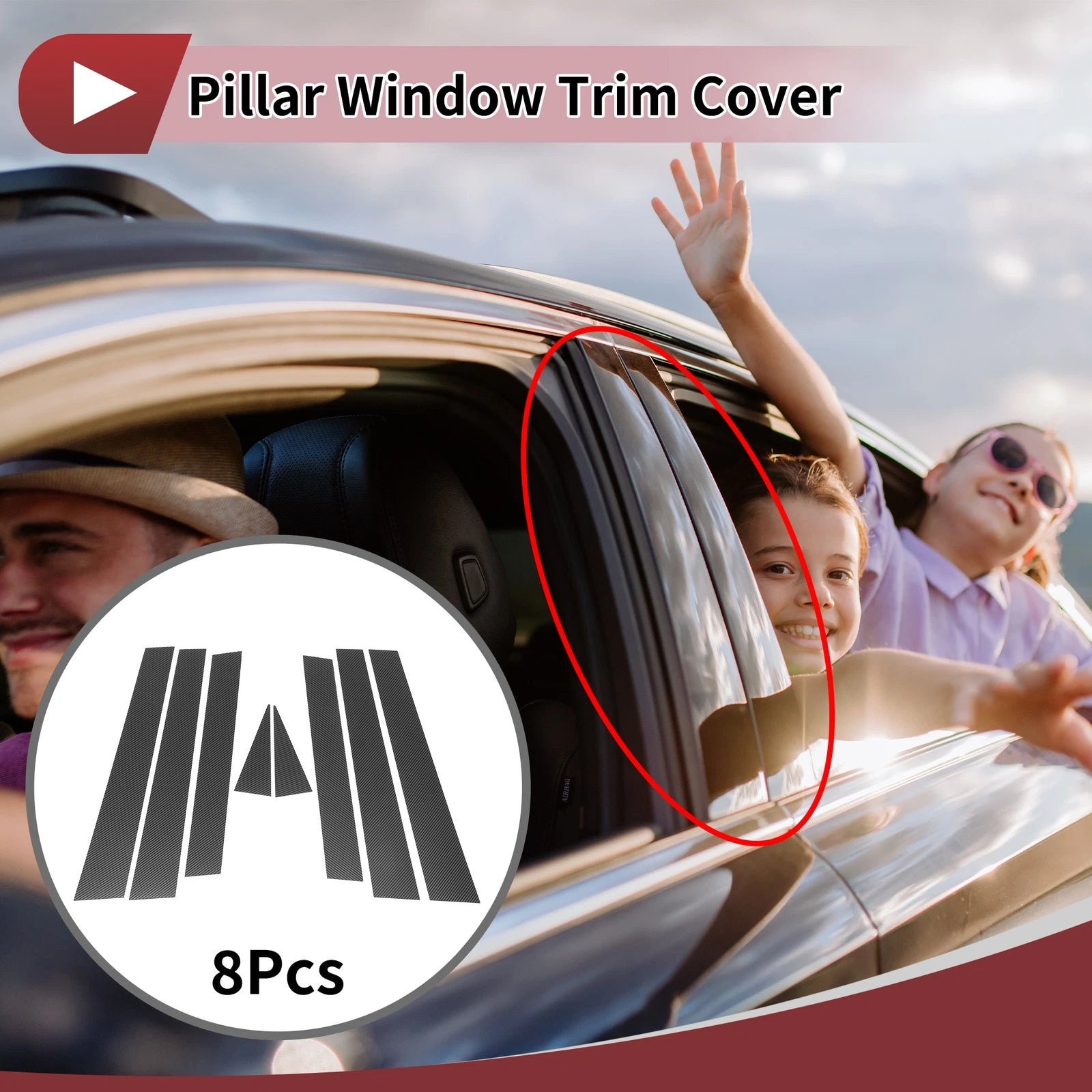 8 Pcs Door Pillar Window Trim Replacement for Subaru Forester (2014–2018)