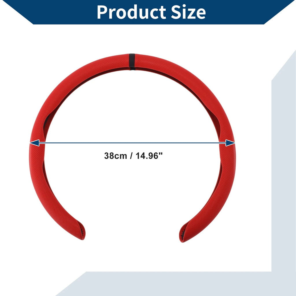 Steering Wheel Cover for Car 14.96" Red Black (Fits )