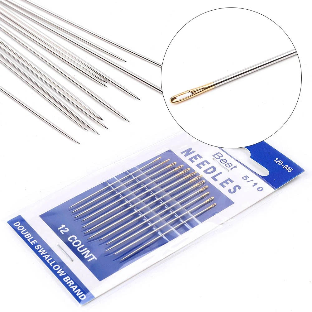 12pcs Steel Stitching Needles for Canvas Leather Craft Replacement