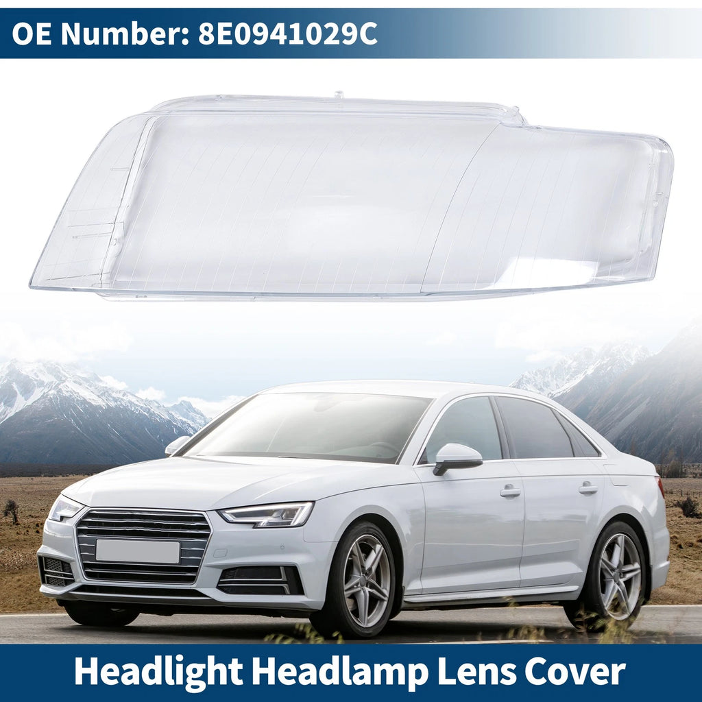 Headlight Lens Cover Front Left Replacement for Audi A4 B6 (2002–2006)