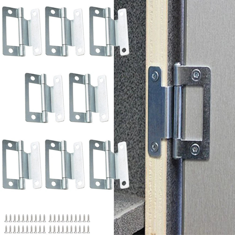 2X Steel Cranked Flush Hinge for Cupboard Door (Any Model)