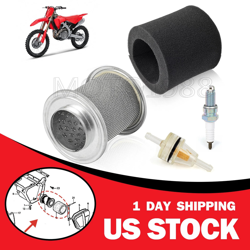 Air Cleaner Element Holder & Spark Plug Kit for Honda CRF80F CRF100F (2004–2013)