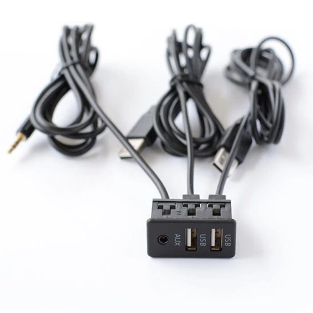 Dual USB Interface Charging and AUX Extension Cord for