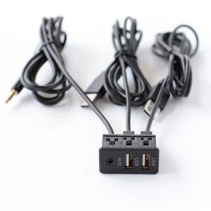 Dual USB Interface Charging and AUX Extension Cord for