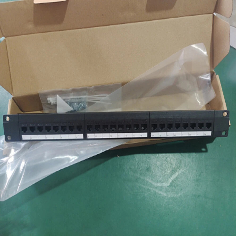 24-Port Cat 6 Ethernet Patch Panel RJ45 for APC ASUS AT&T D-Link (19")