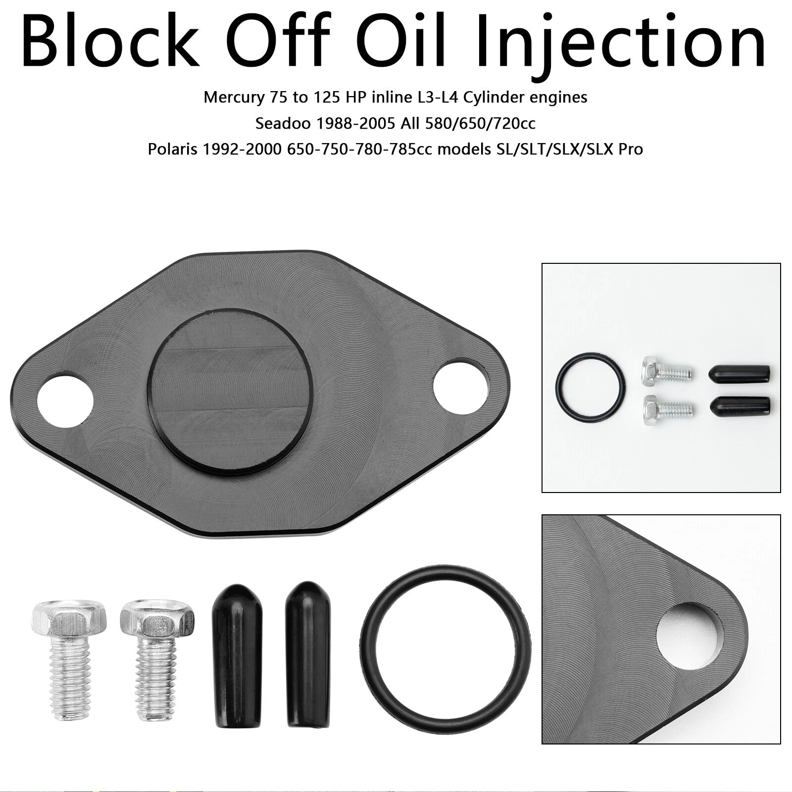 Block Off Oil Injection for Mercury 75-125 HP (1988–2005) T9