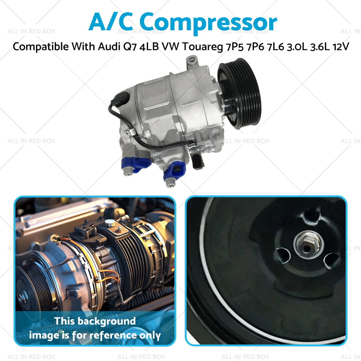 Air Conditioning Compressor for Audi Q7 (2006–2015) VW Touareg (2003–2010) 12V