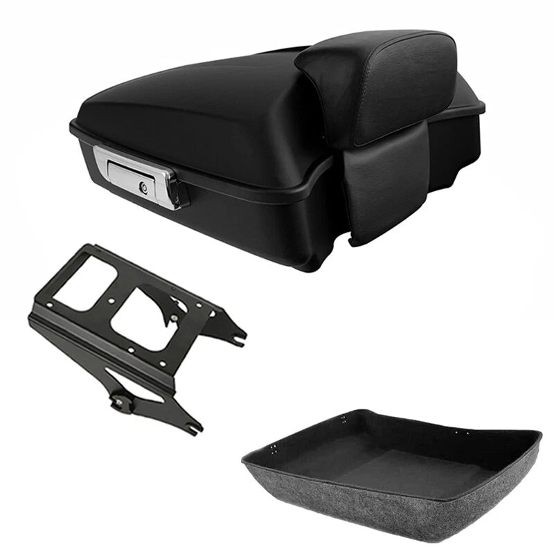 Chopped Trunk Mount Rack for Harley Tour Road Glide (2009–2013) Matte Black