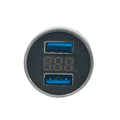 Dual USB Car Charger 3.1A 12/24V with Blue Light Digital Display
