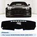 Dash Cover for Lexus IS 2005–2013 Polyester Black with Blue Edge 1pc
