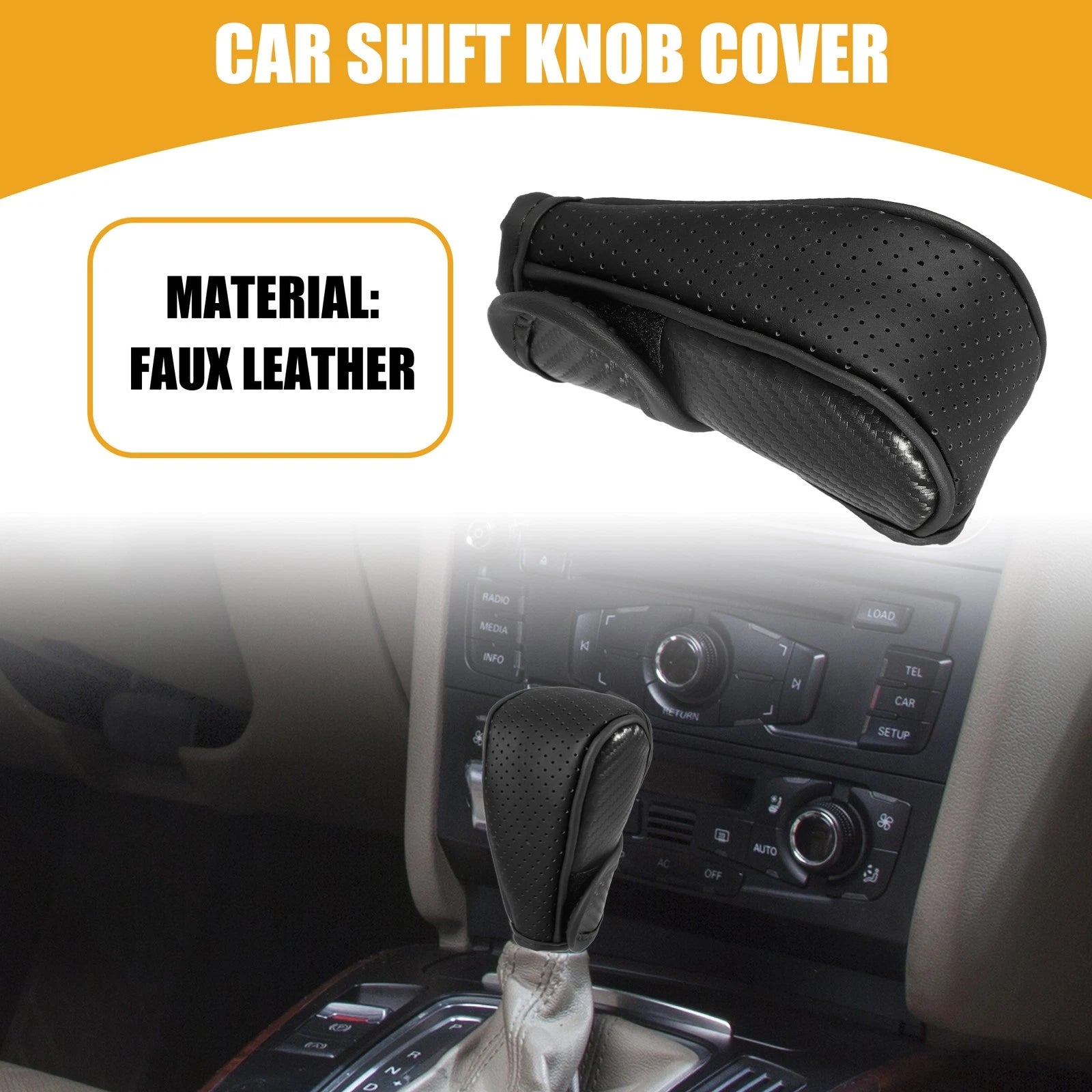 Shift Knob Cover for Universal Cars - Automatic Gear Sticky Protector Black