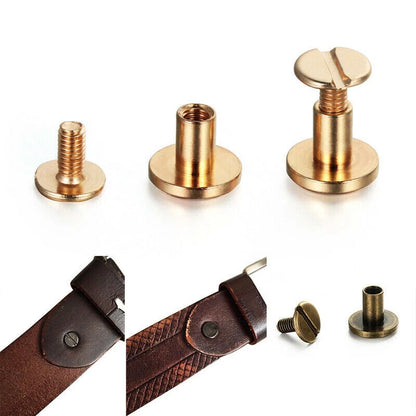 20Pcs Brass Rivets for Leather Craft (Chicago Nail)