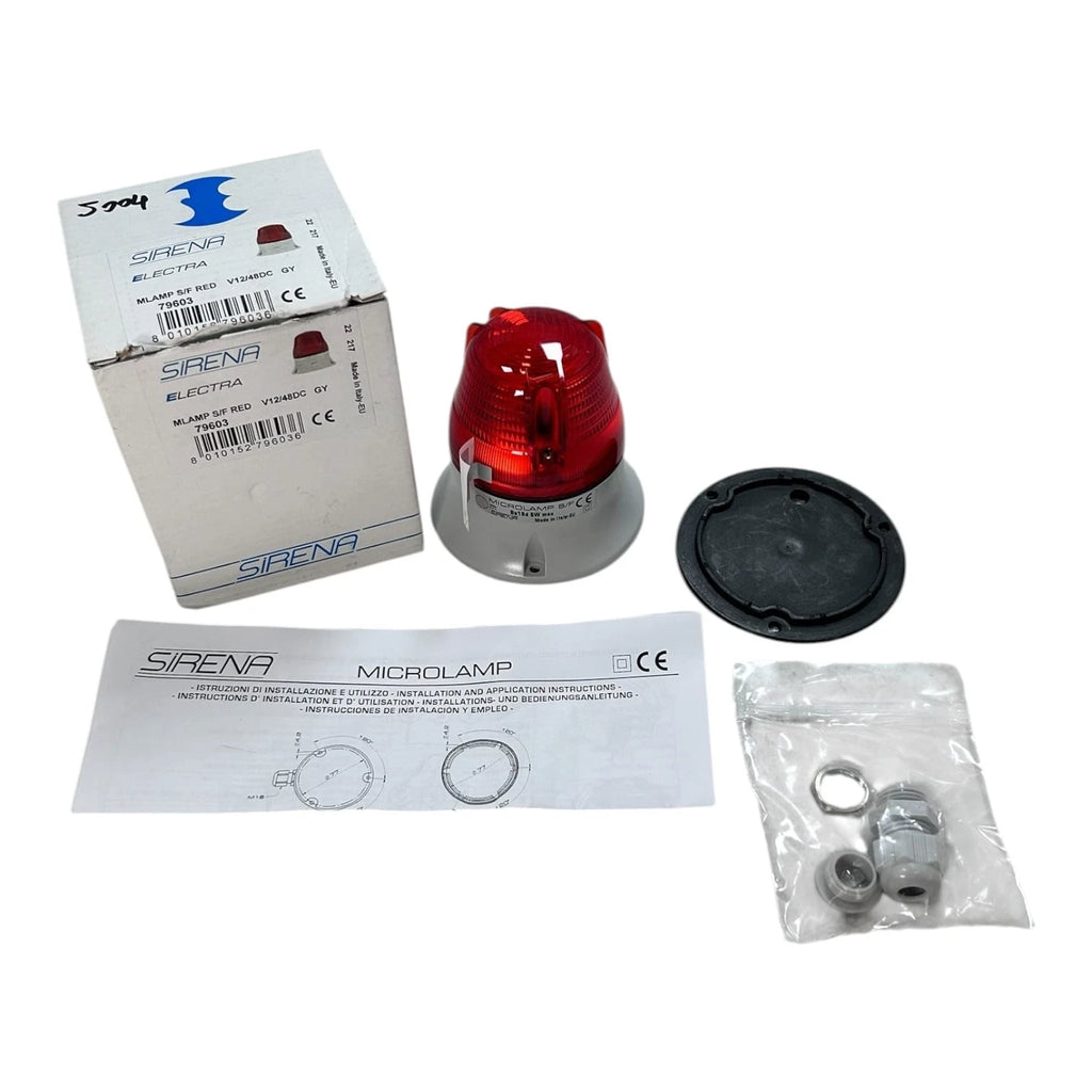 Sirena 79603 Electra Red Steady Flashing Micro Lamp for 12V/48DC