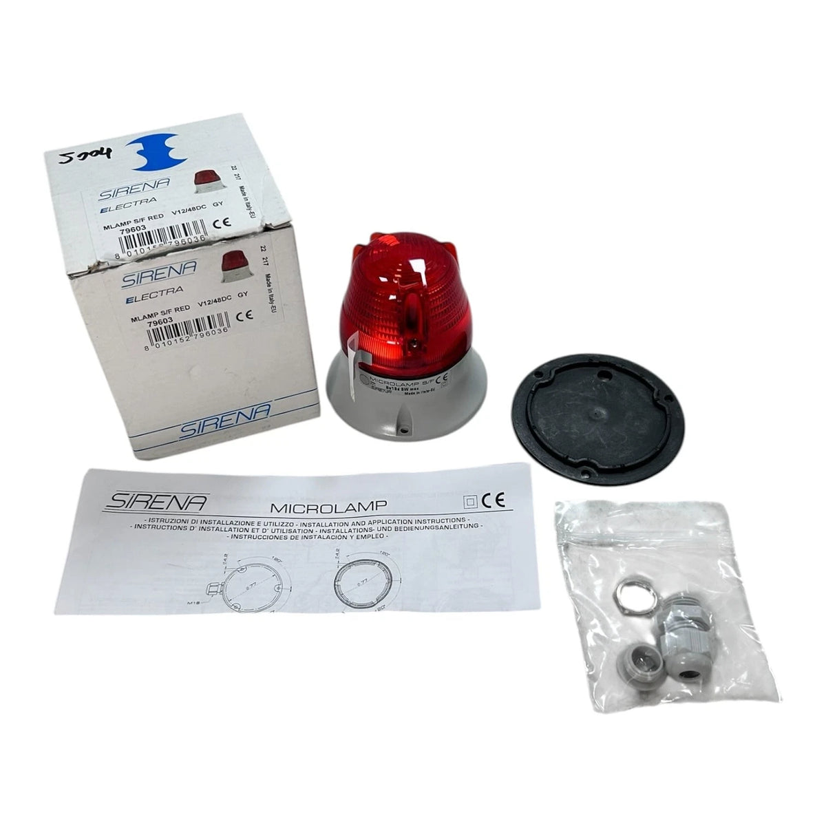 Sirena 79603 Electra Red Steady Flashing Micro Lamp for 12V/48DC