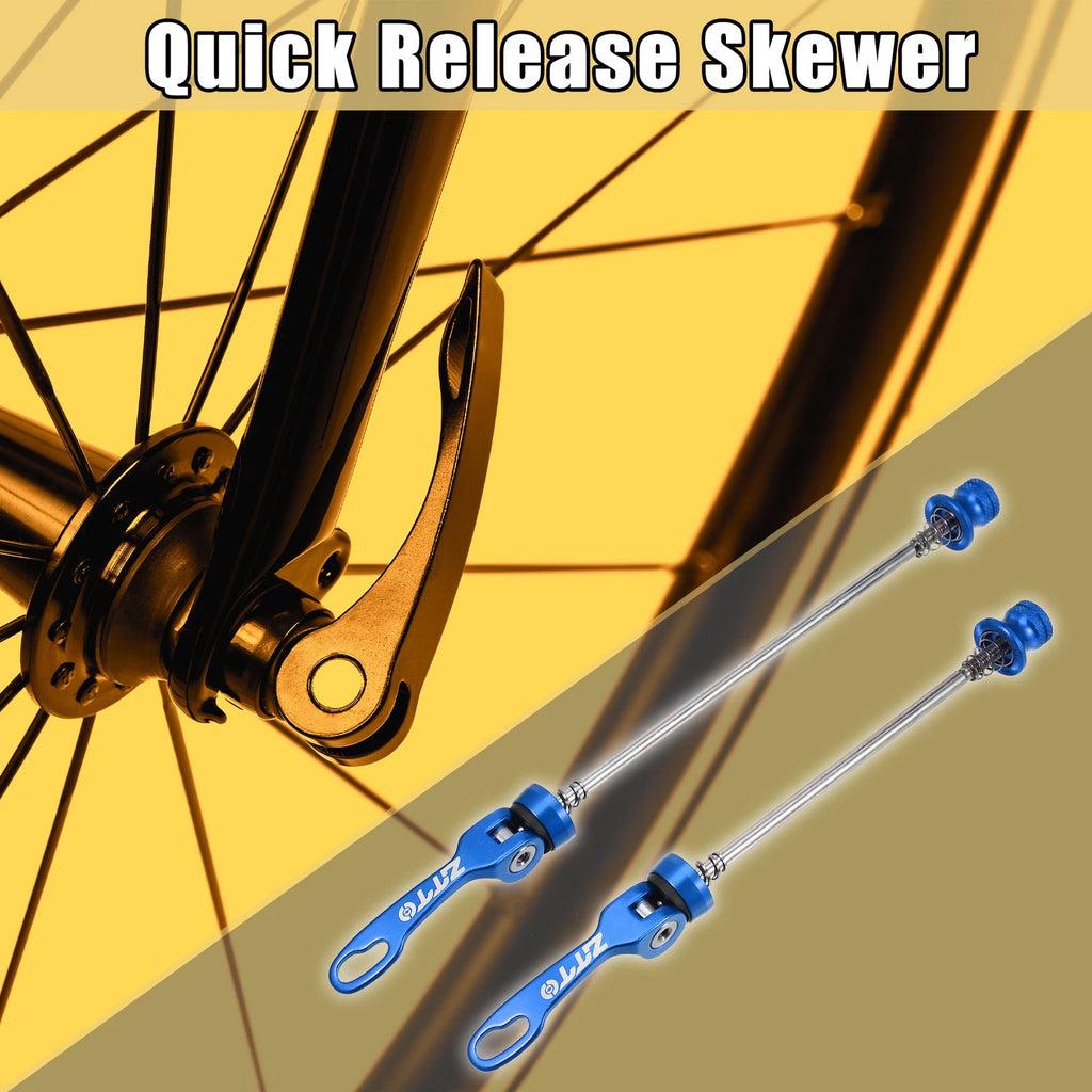 Bicycle MTB Quick Release Axle Set Front Rear for 150mm 190mm Blue (Pair)