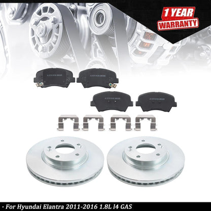 Front Brake Disc and Pad Kit for Hyundai Elantra (2011–2016) R-31584
