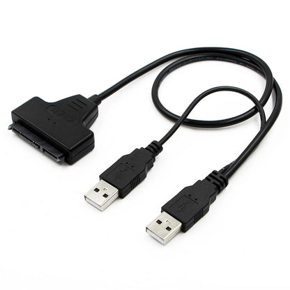 2X USB 2.0 to SATA 2.5" SSD Hard Disk Drive Adapter