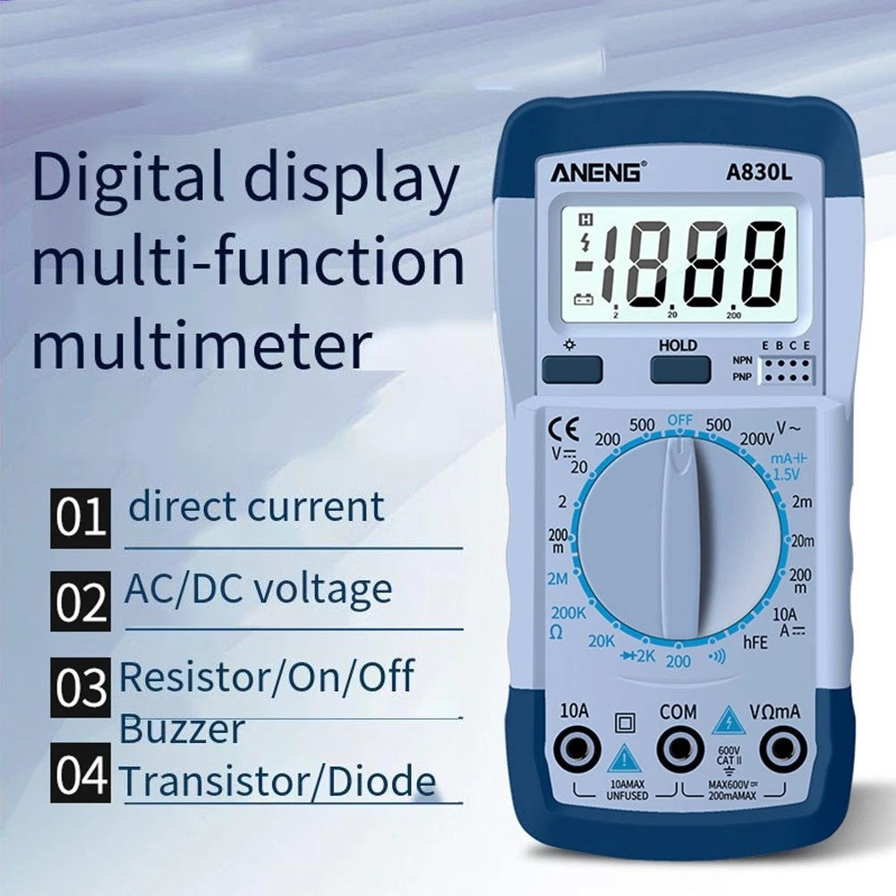 Multifunctional Tester A830L LCD Meter with Diode & Transistor Tests