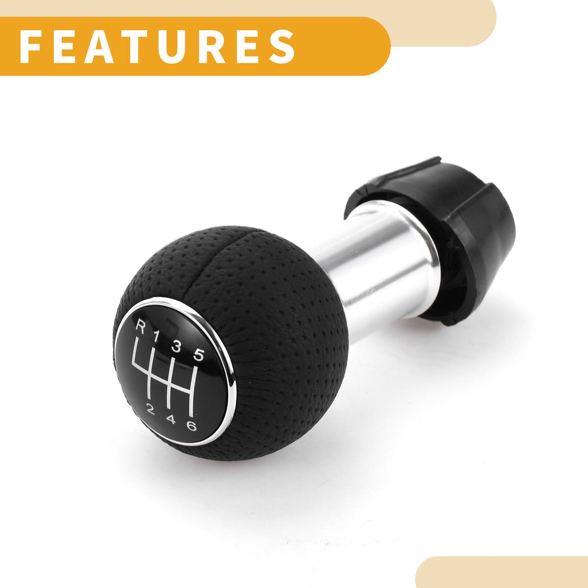 6 Speed Manual Shift Knob Replacement for Audi A3 (2008–2020) Black