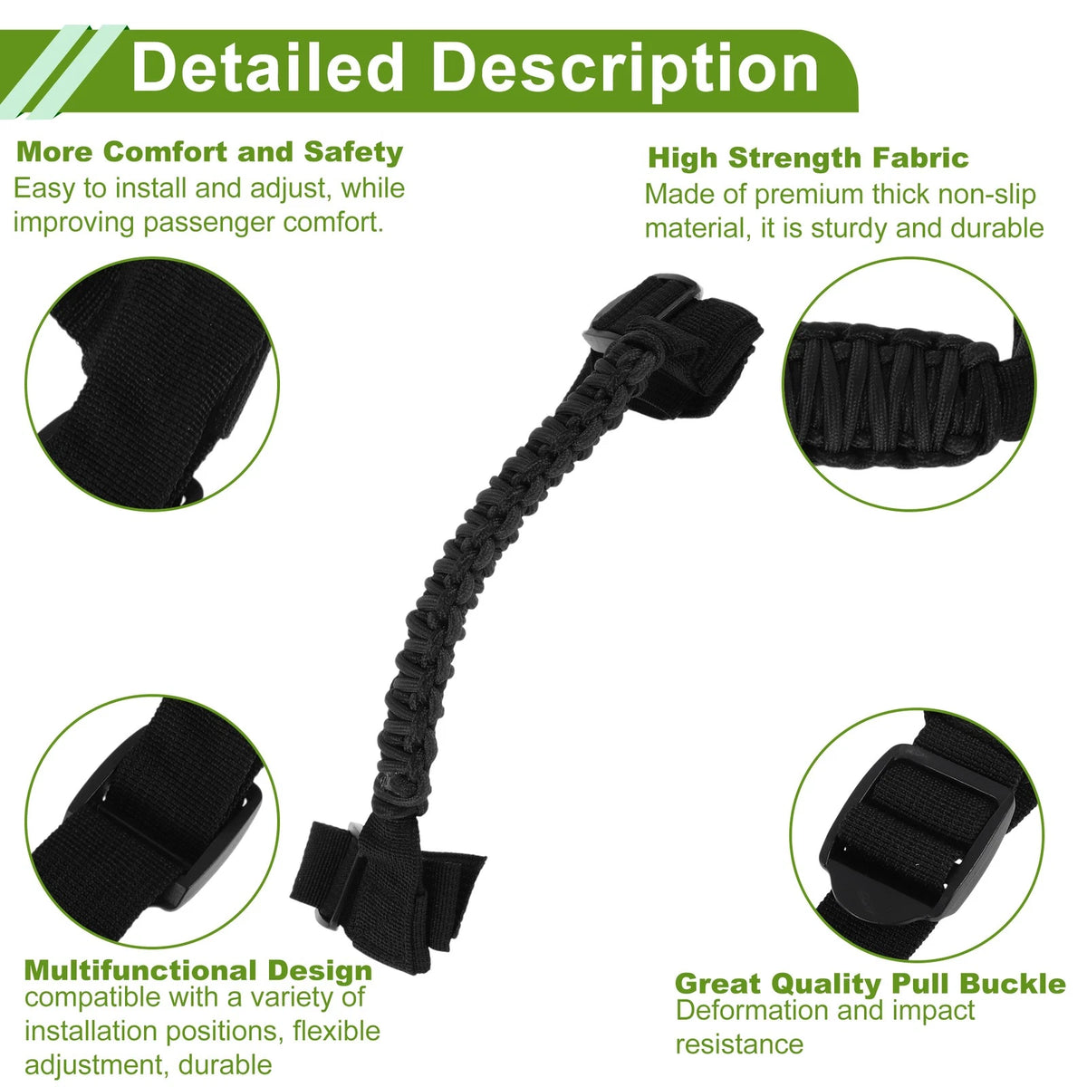 Roll Bar Grab Handles for Jeep Wrangler JL (2024–2025) Black