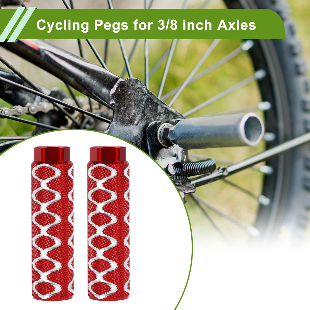 Bike Foot Pegs 100mm Circle Texture Replacement for Red (2 Pack)