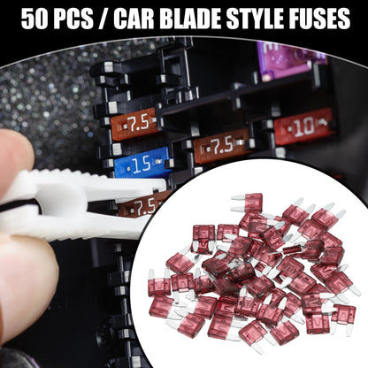 50 Pcs Mini 40AMP APM/ATM Blade Fuses for Universal Vehicles (All Years)