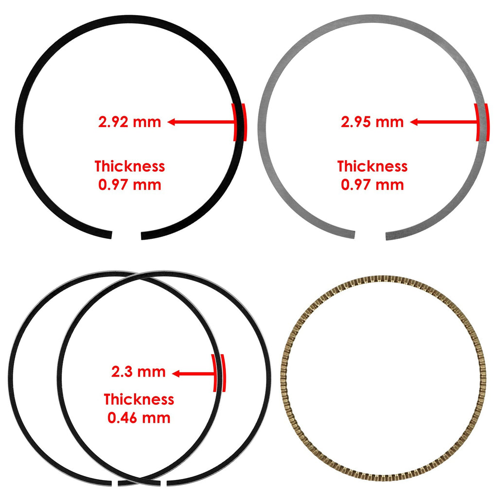 Caltric Piston Ring Set Replacement for Honda Foreman Rubicon 500 (2005–2014)