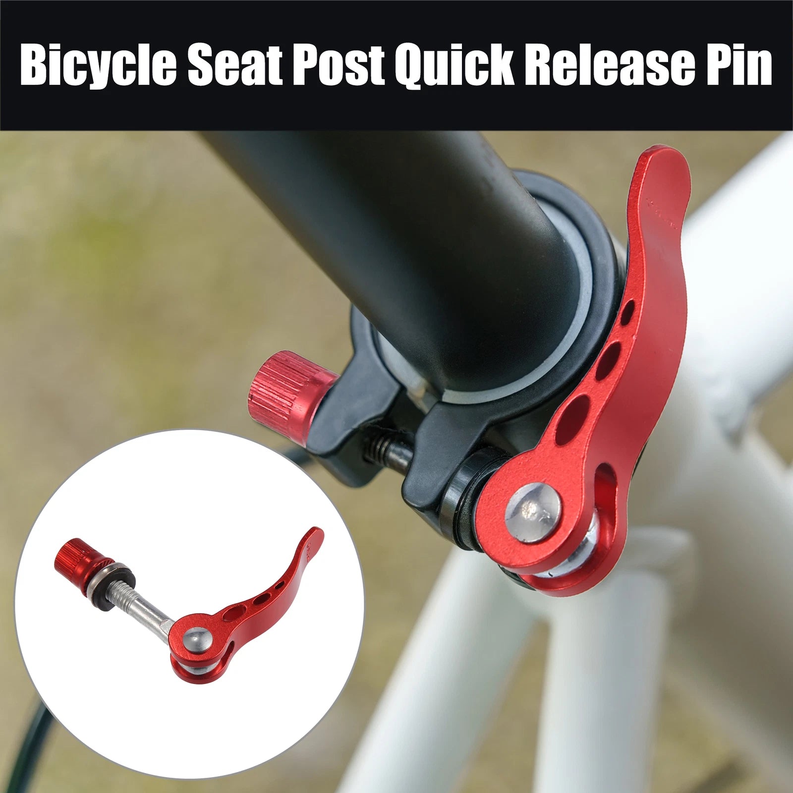 2pcs Aluminum Alloy Seat Post Quick Release Pin Skewer Bolt for Red Bicycle (2000–2000)