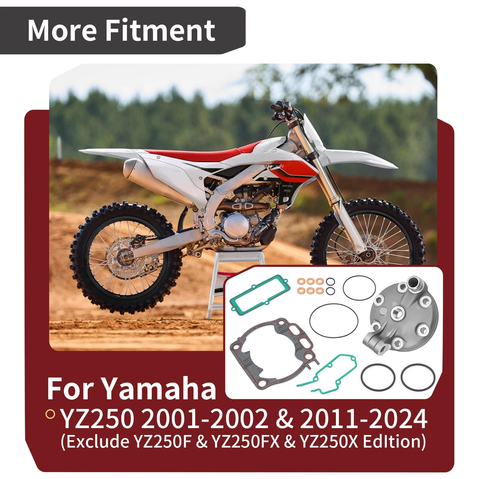 Cylinder Head & Top End Gasket Kit for Yamaha YZ250 (2001–2002, 2011–2024)