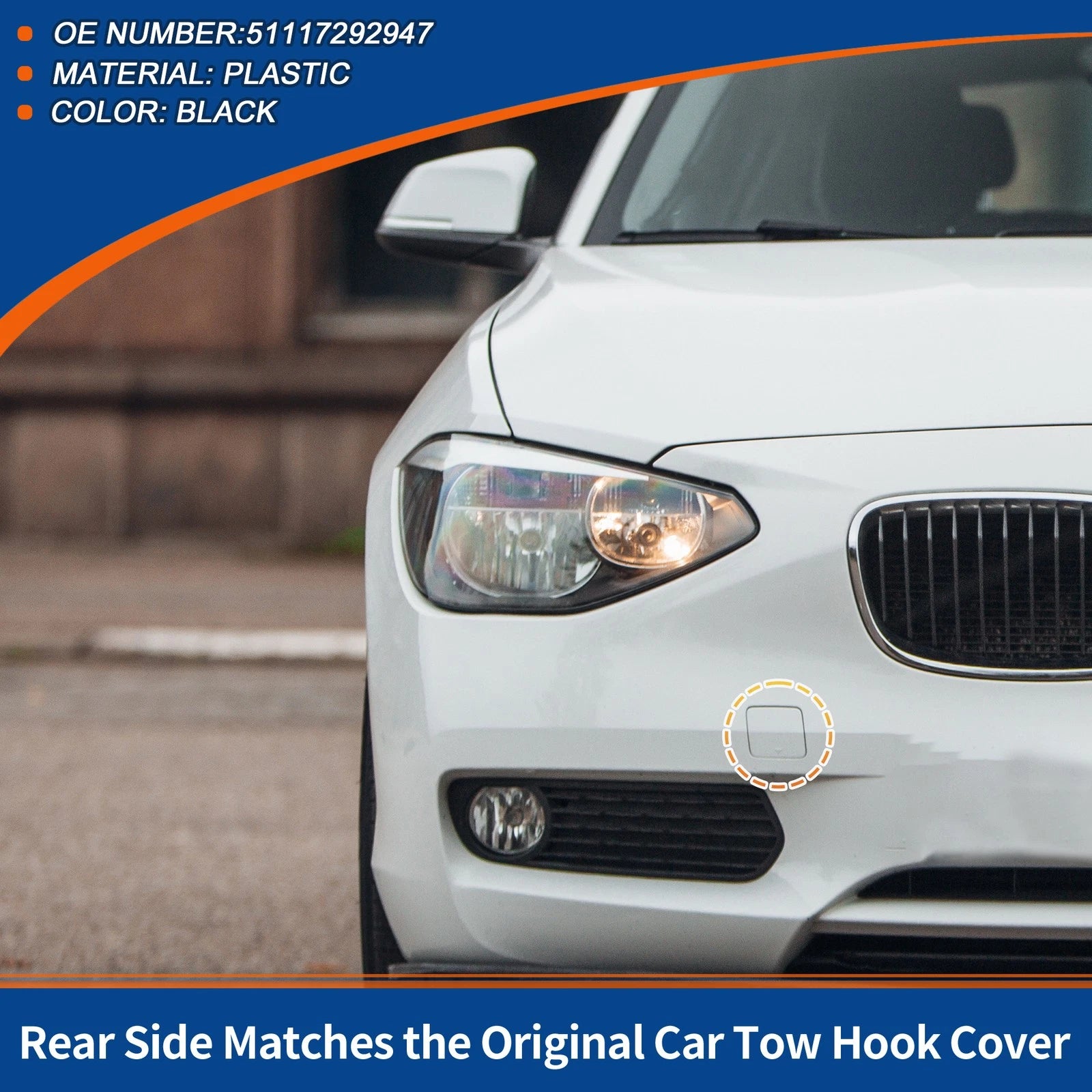 Front Tow Hook Cover Replacement for BMW 1 Series F20 F21 (2012–2018)