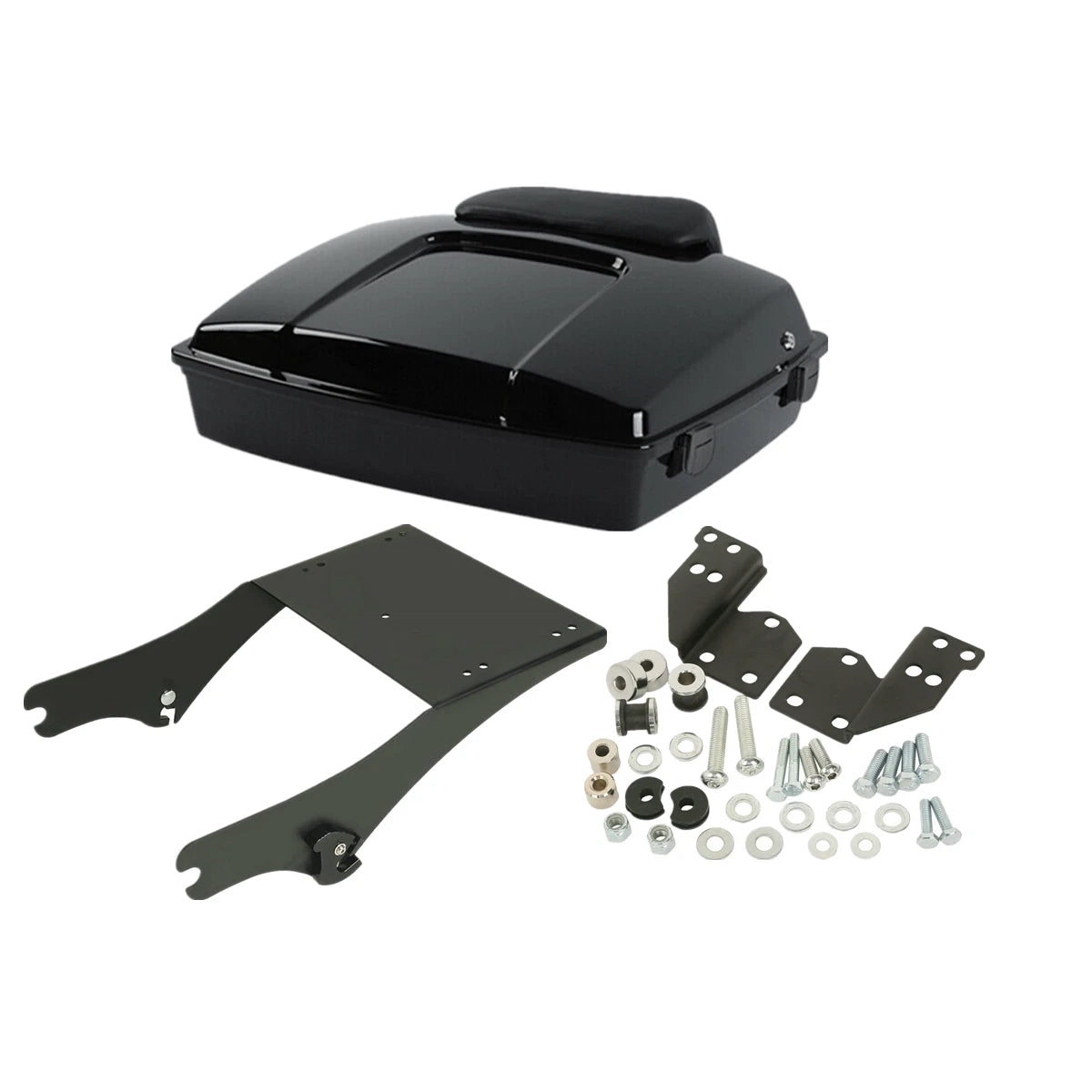 Black Razor Trunk Backrest Mount & Docking Kit for Harley Touring (1997–2008)