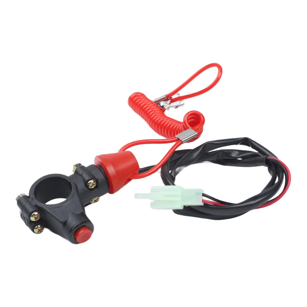 Engine Kill Switch with Tether for Boat Motorcycle Lawn Mower (Black Red)