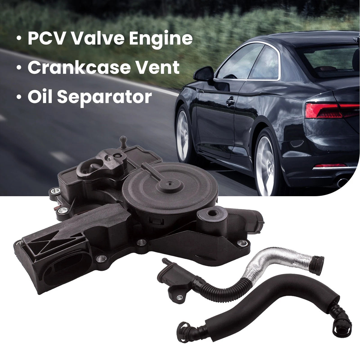3Pcs PCV Valve Oil Separator Tube Kit for VW Eos Golf Audi A3 A4 TT (2006–2018) 06H103495A