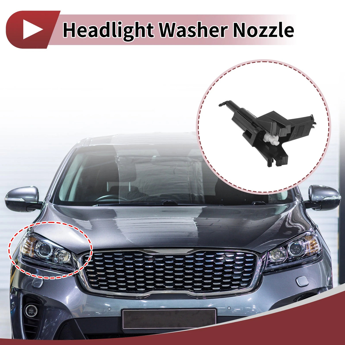 Front Passenger Side Headlight Washer Nozzle for Nissan Qashqai (2007–2013) No. 28645BR00A