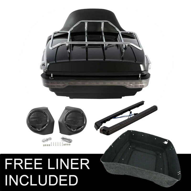 Trunk Pad Speaker & Smoked Side Tail Light for Harley Road Glide (2014–2026)