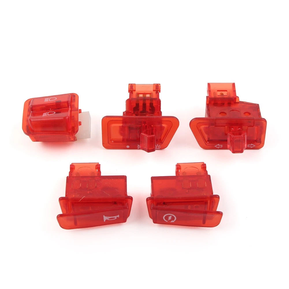 Set of 5 Turn Signal Headlight Ignition Horn Switch Caps for GY6 50 125 150cc