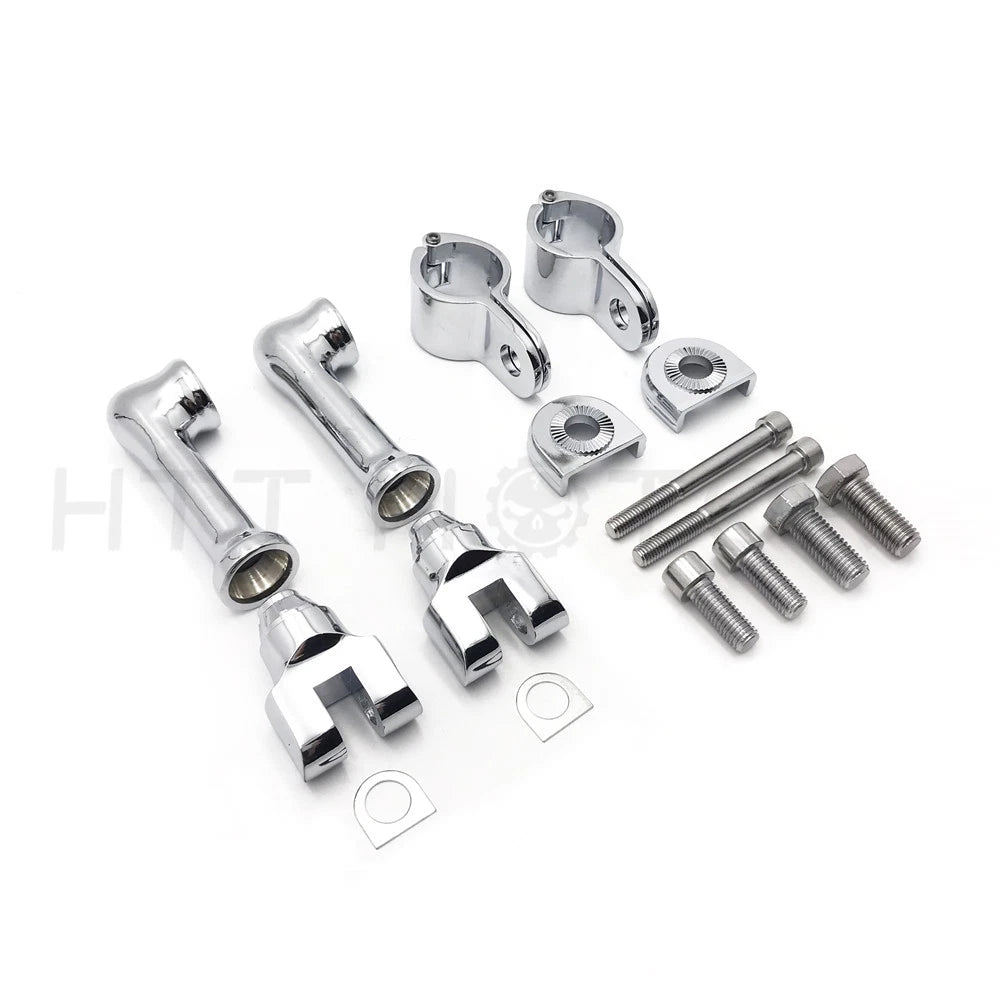 Chrome Engine Guards for Harley (1.25" Clamp, Longhorn Offset Foot Pegs)