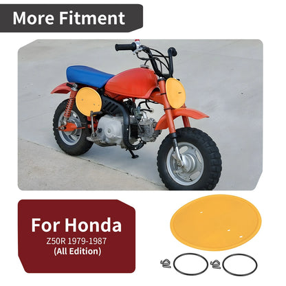 Yellow Front Number Plate with Clips & Bands for Honda Z50R (1979–1987)
